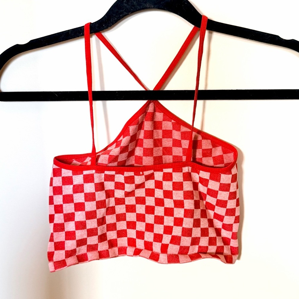 Free people red checkered crop top XS/S - Picture 2 of 3